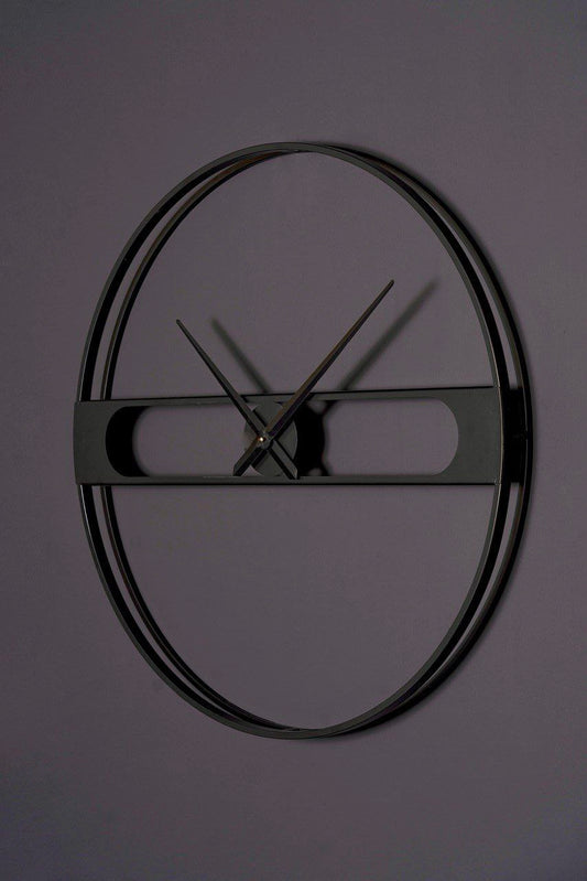 Seitenansicht – Wanduhr 80 cm – Venus - Schwarz Carbon