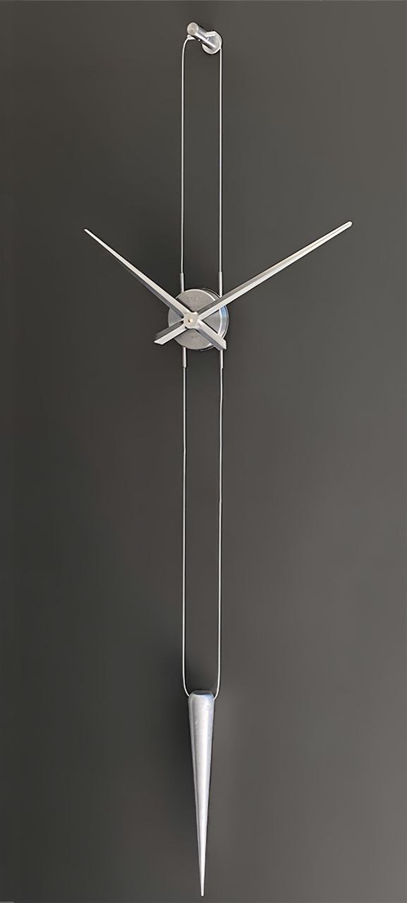 Pendulo Wanduhr 130 cm – Black Carbon & Aluminium | Vertikale Pendel-Designuhr aus Metall von RH Clocks