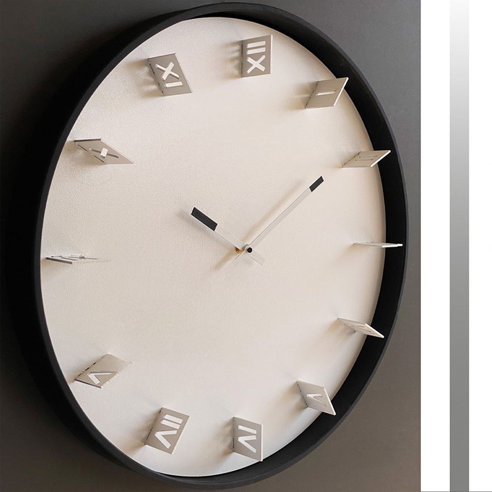 Seitenansicht – Wanduhr 60 cm – Pelaque - Weiß