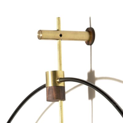 Pulse Wanduhr 80 cm – Antikgold, Chrom & Black | Geometrische Designuhr mit Holzoptik-Zentrum von RH Clocks