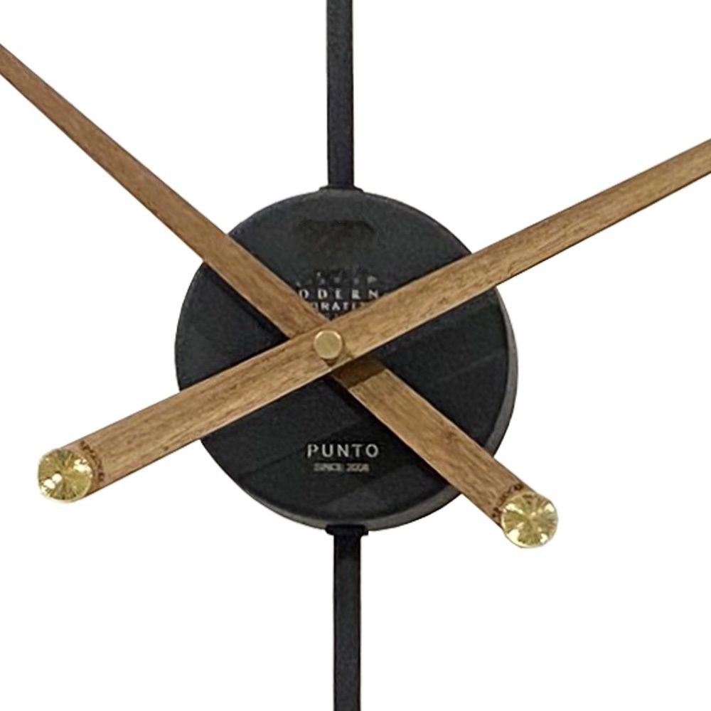 Punto Wanduhr 110 cm – Antikgold, Metallic Gold, Chrom & Black Carbon | Vertikale Designuhr aus Metall, Holz & Kupfer von RH Clocks