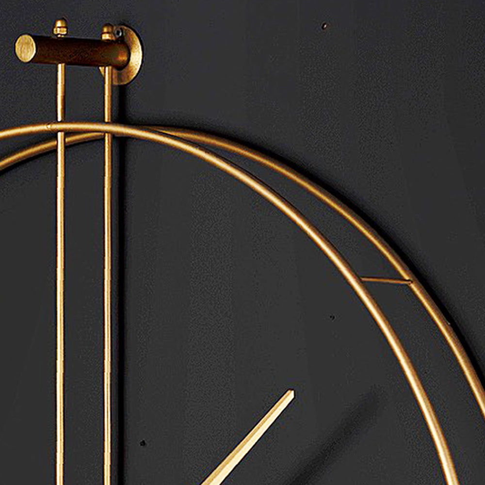 Zeus Plus Wanduhr 80 cm – Antikgold, Schwarz & Chrom | Runde Designer-Metalluhr von RH Clocks