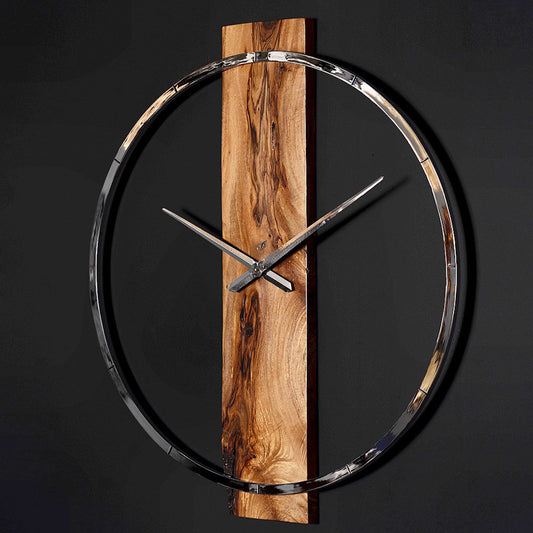 Alvar Wanduhr 80 cm – Walnussholz & Metall | Edle Designeruhr in Gold, Schwarz oder Chrom von RH Clocks