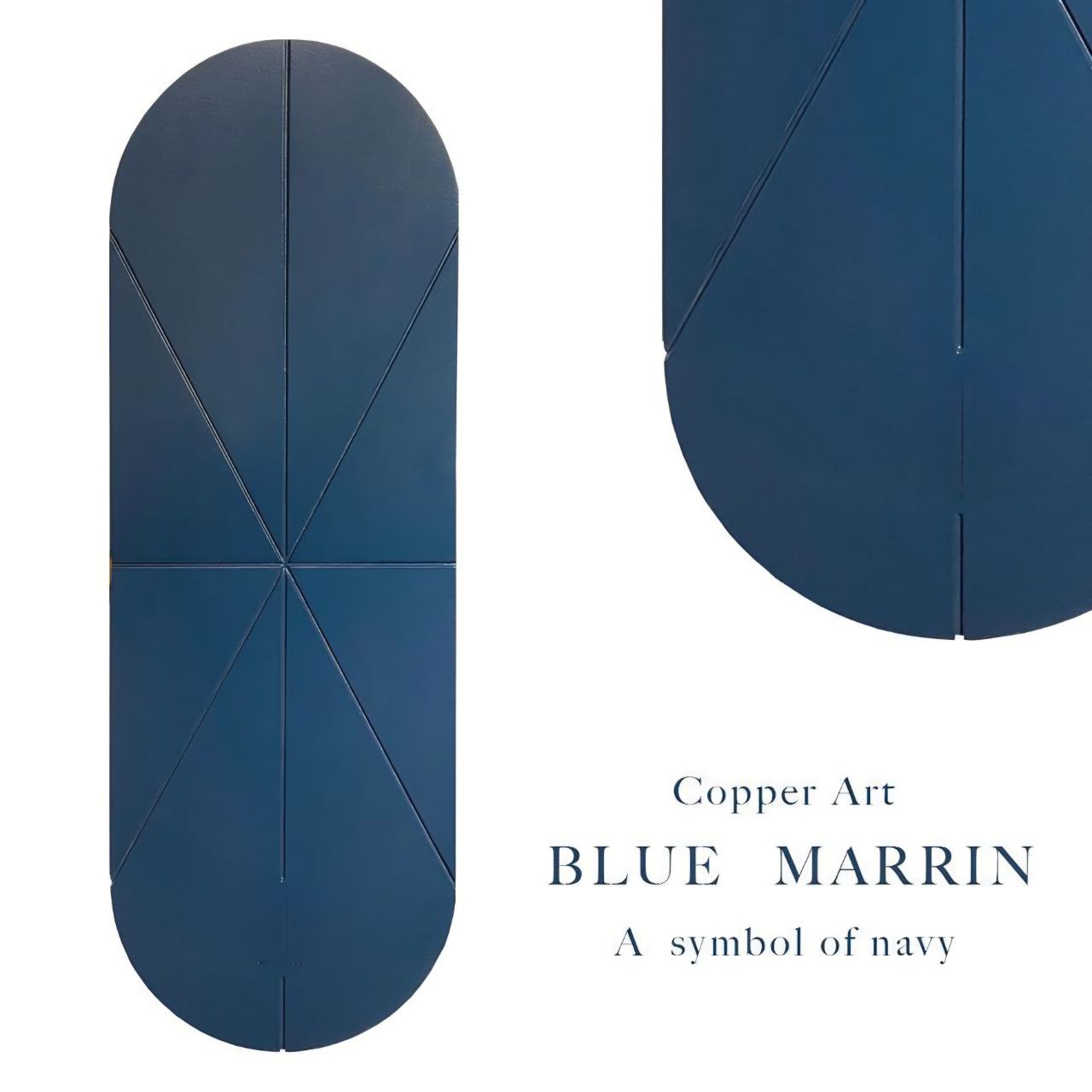 Hintergrund Marien Blau – Wanduhr 100 cm – RH Clocks Copper Art