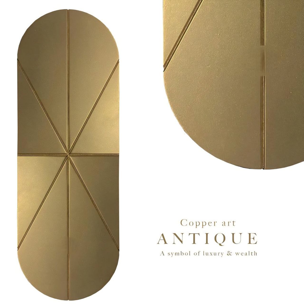 Hintergrund Antique Gold – Wanduhr 100 cm – RH Clocks Copper Art