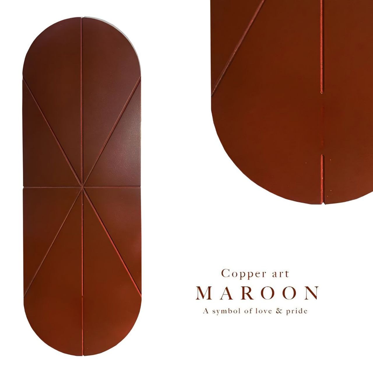 Hintergrund Maroon – Wanduhr 100 cm – RH Clocks Copper Art