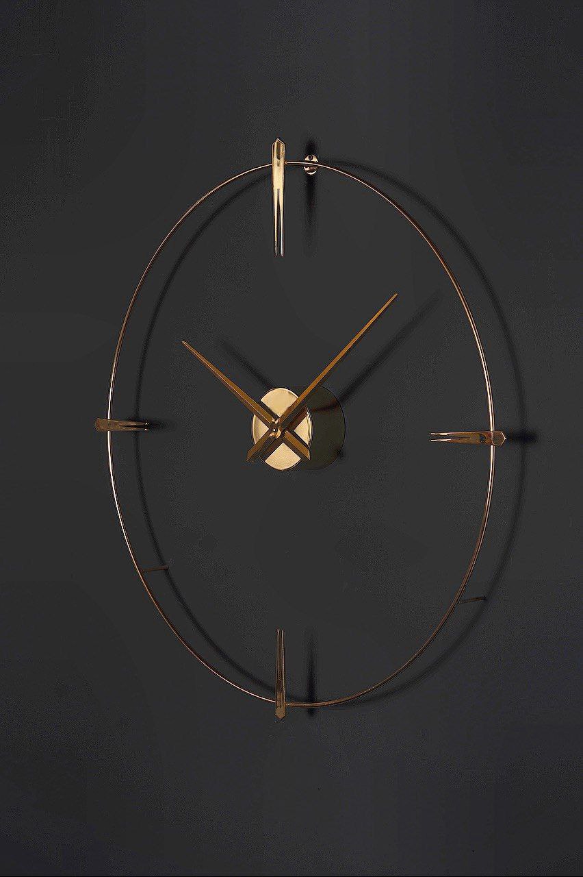 Seitenansicht – Wanduhr 80 cm – Zigma - Metallic Gold