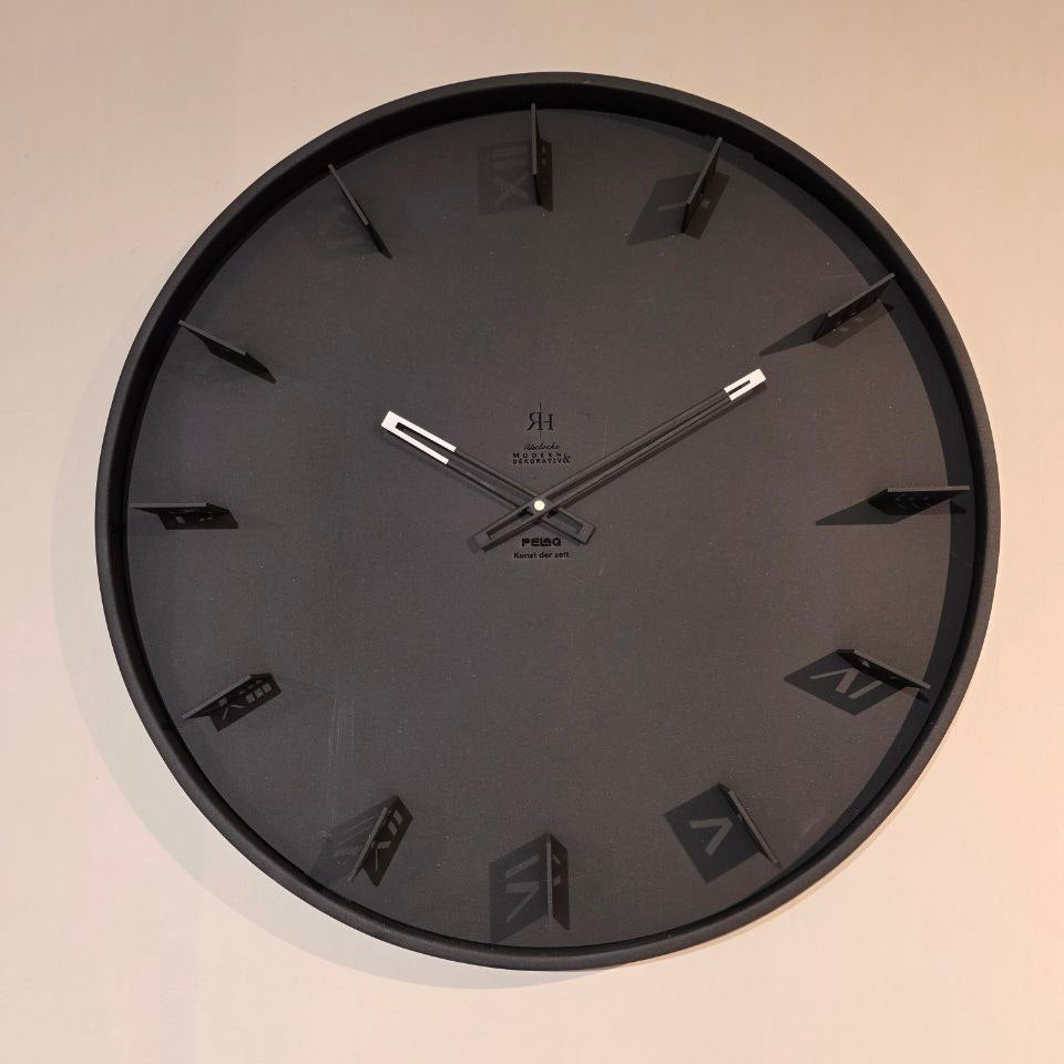 Wanduhr 60 cm – Metall – RH Clocks Pelaque - Schwarz