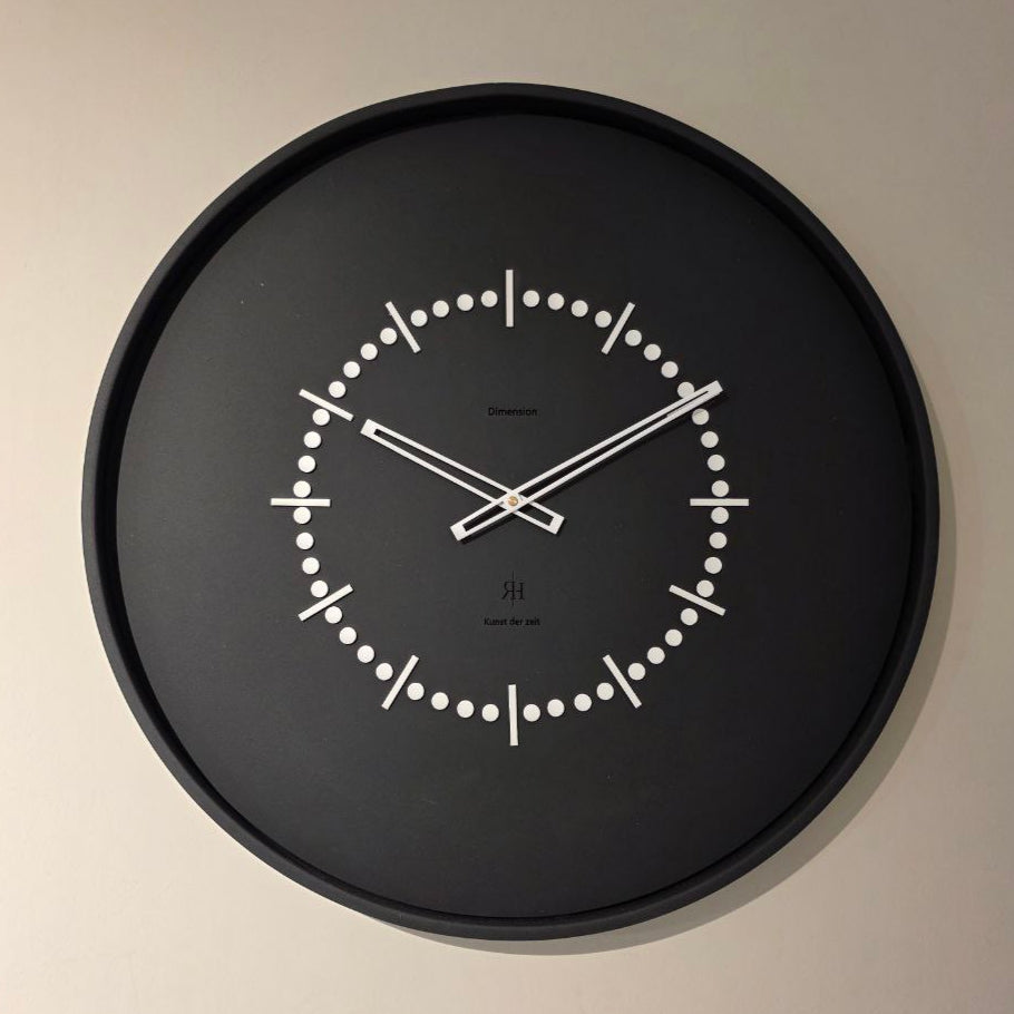 wanduhr-60-cm-metall-dimension - Schwarz